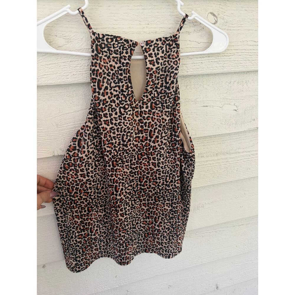 Anthropologie Sunday in Brooklyn Leopard Print Pleated Tank Top Size S Flowy - Picture 6 of 6